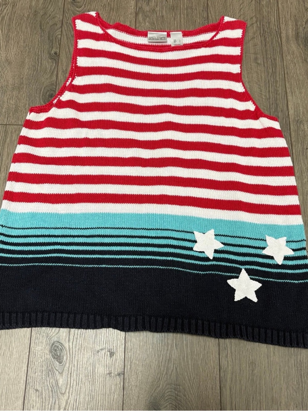 American flag sweater tank top Fourth of July large